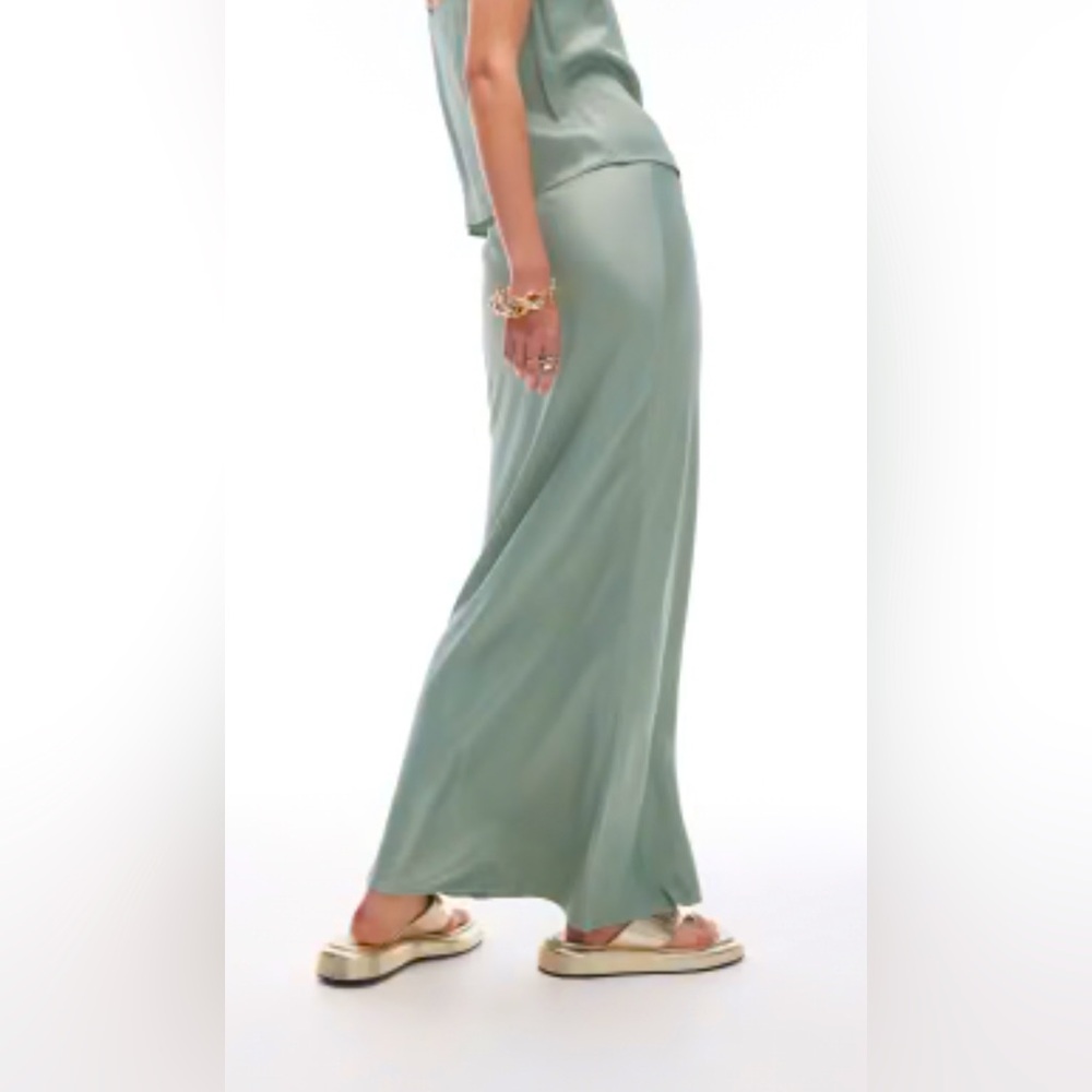Satin maxi bias skirt
